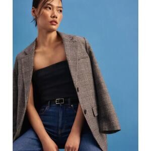 Everlane The Oversized Blazer in Wool Glen Plaid Size 00